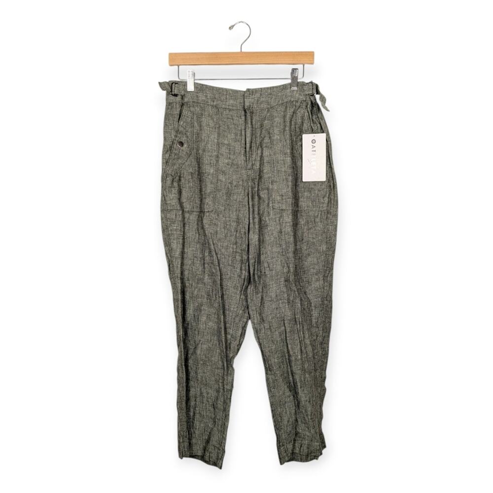 NWT Athleta Voyager Linen Lightweight Cropped Pants Size 10